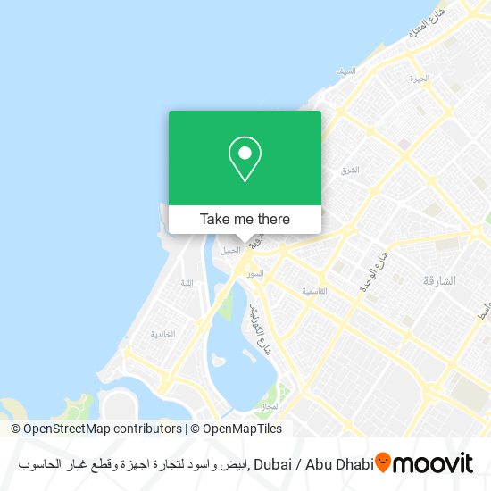 ابيض واسود لتجارة اجهزة وقطع غيار الحاسوب map