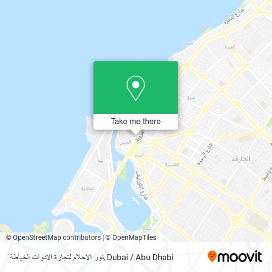 نور الاحلام لتجارة الادوات الخياطة map