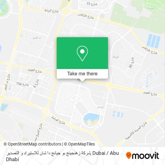 شركة زهنجينج بو جيانج دا شان للاستيراد و التصدير map