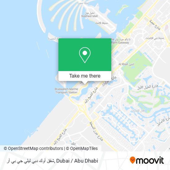 شقق أوك دبي ليلي جي بي آر map