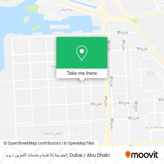الجنوبية للاغذية وخدمات التموين ذ.م.م map