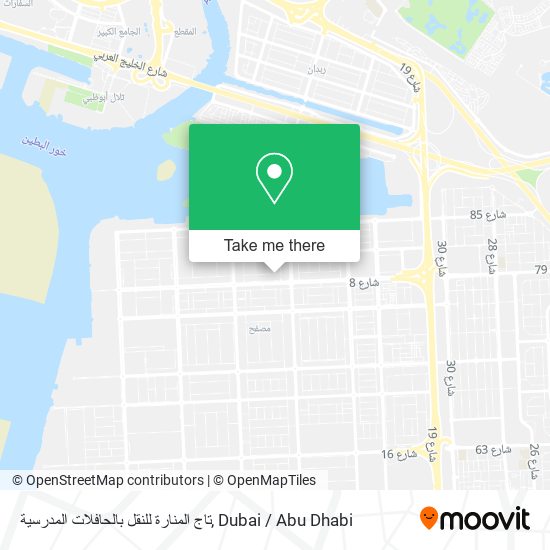 تاج المنارة للنقل بالحافلات المدرسية map