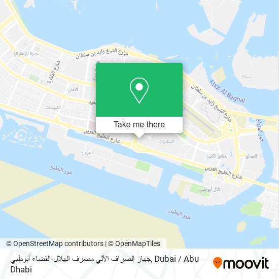 جهاز الصراف الآلي مصرف الهلال-القضاء أبوظبي map