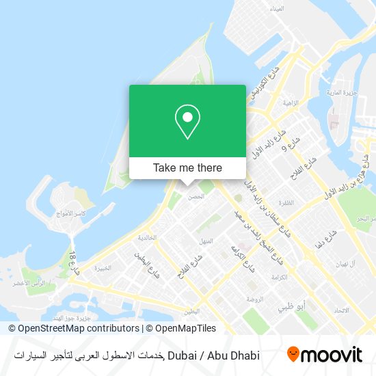 خدمات الاسطول العربى لتأجير السيارات map