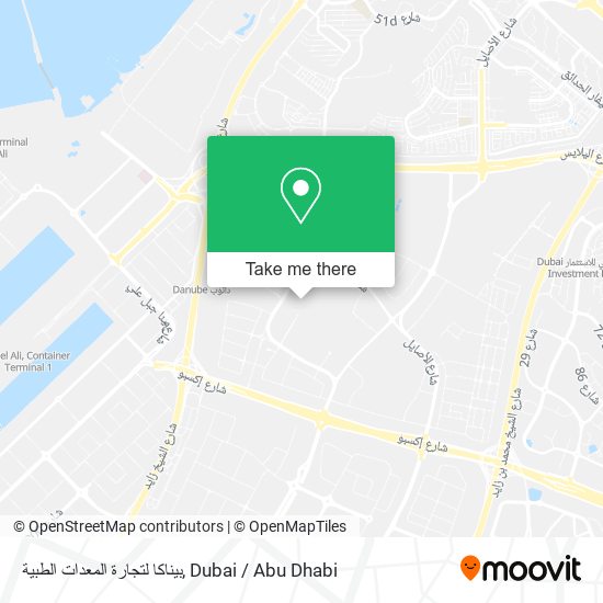 بيناكا لتجارة المعدات الطبية map