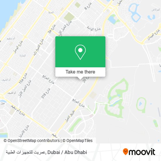 عمريت للتجهيزات الطبية map