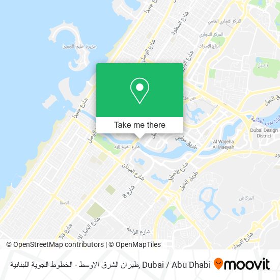 طيران الشرق الاوسط - الخطوط الجوية اللبنانية map