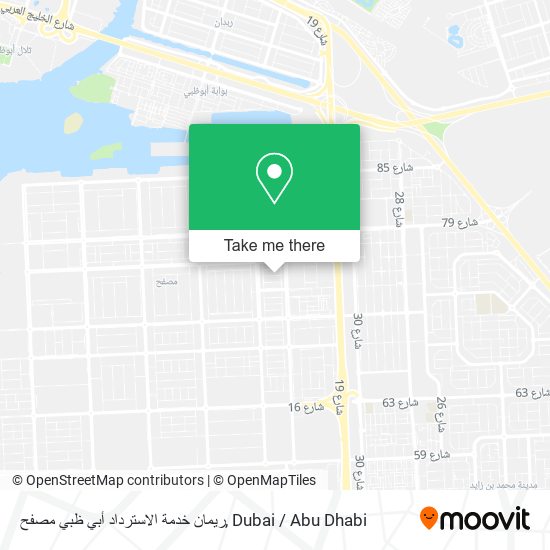 ريمان خدمة الاسترداد أبي ظبي مصفح map