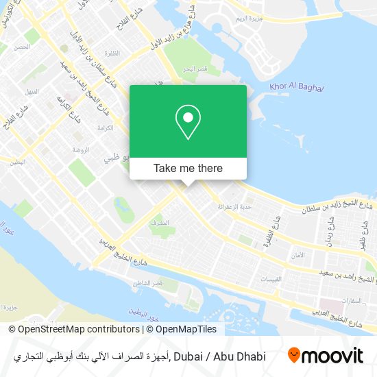 أجهزة الصراف الآلي بنك أبوظبي التجاري map