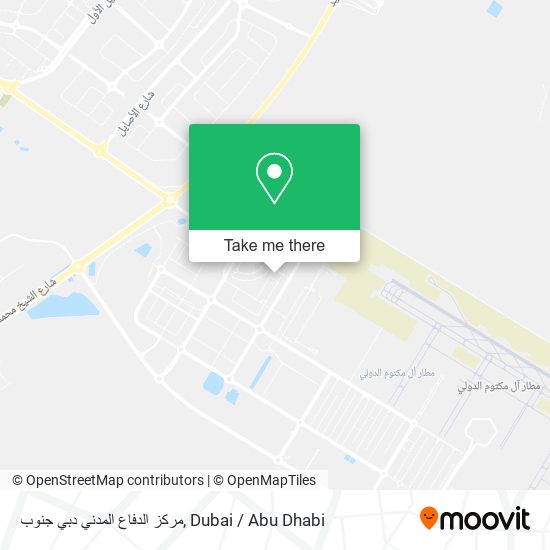 مركز الدفاع المدني دبي جنوب map