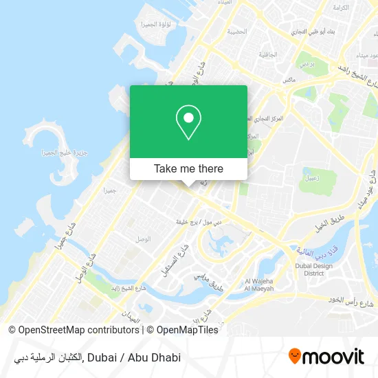 الكثبان الرملية دبي map