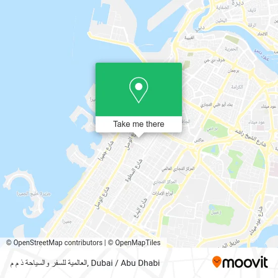 العالمية للسفر والسياحة ذ م م map