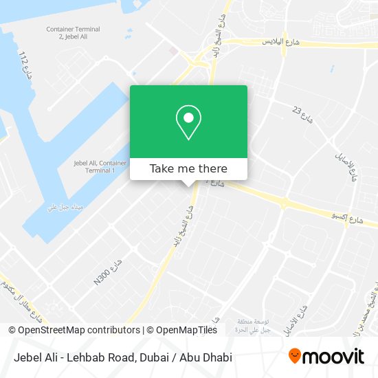 Jebel Ali - Lehbab Road map