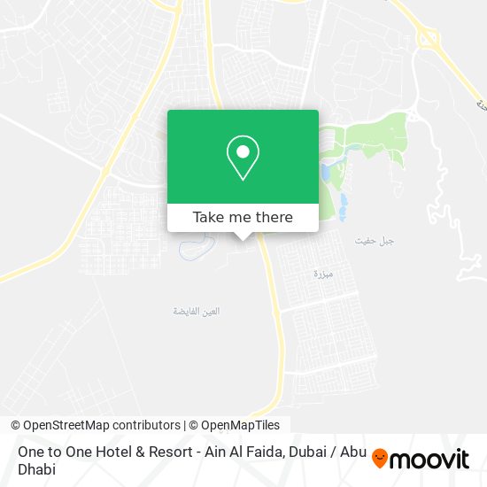 One to One Hotel & Resort - Ain Al Faida map