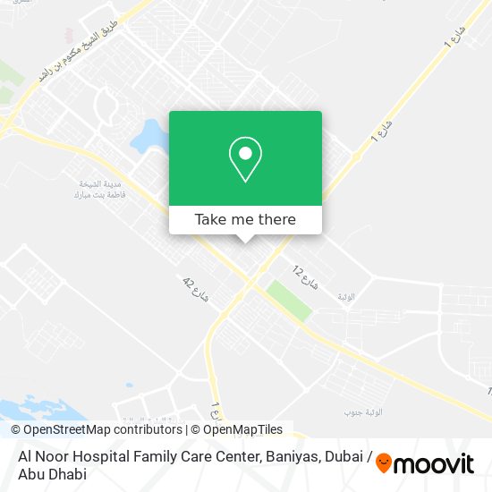 Al Noor Hospital Family Care Center, Baniyas map
