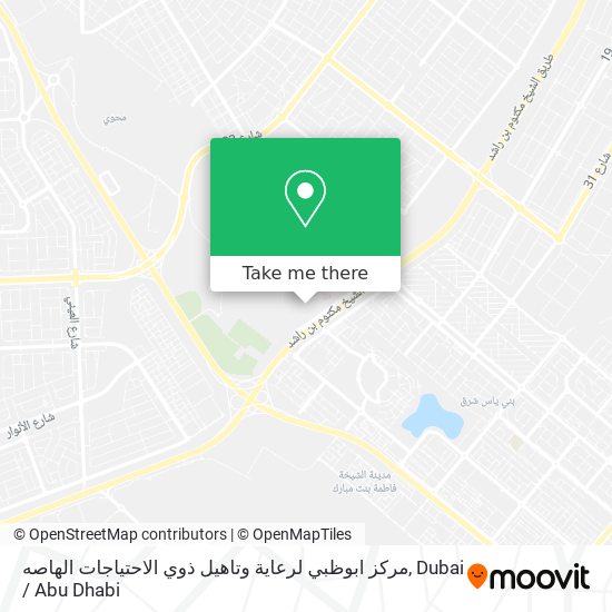 مركز ابوظبي لرعاية وتاهيل ذوي الاحتياجات الهاصه map