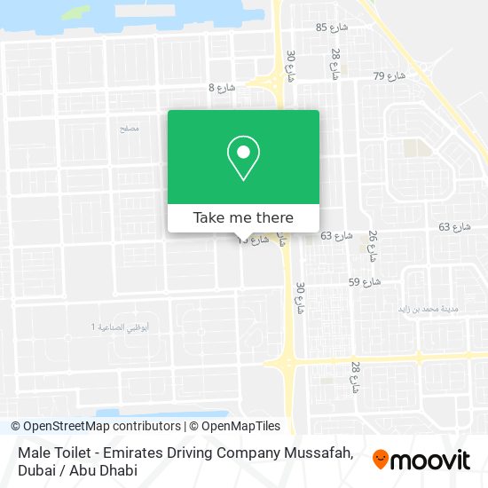 Male Toilet - Emirates Driving Company Mussafah map