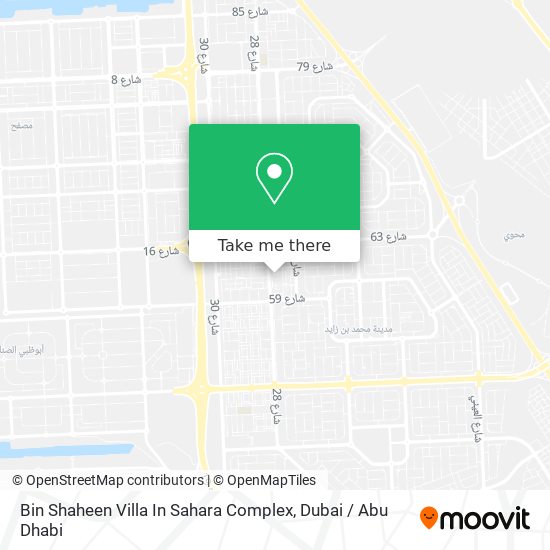 Bin Shaheen Villa In Sahara Complex map