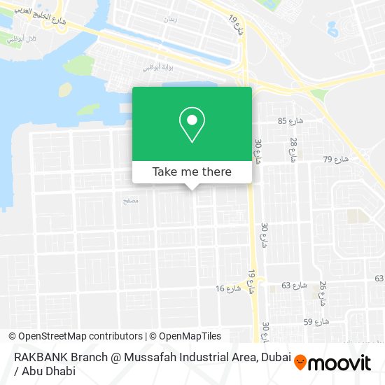RAKBANK Branch @ Mussafah Industrial Area map