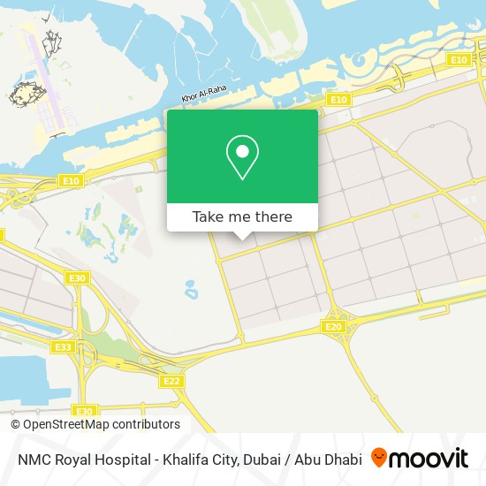 NMC Royal Hospital - Khalifa City map