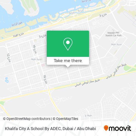 Khalifa City A School By ADEC map