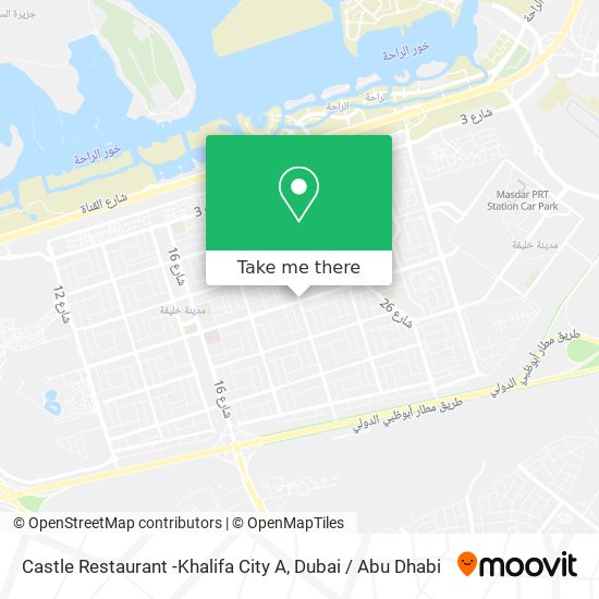 Castle Restaurant -Khalifa City A map
