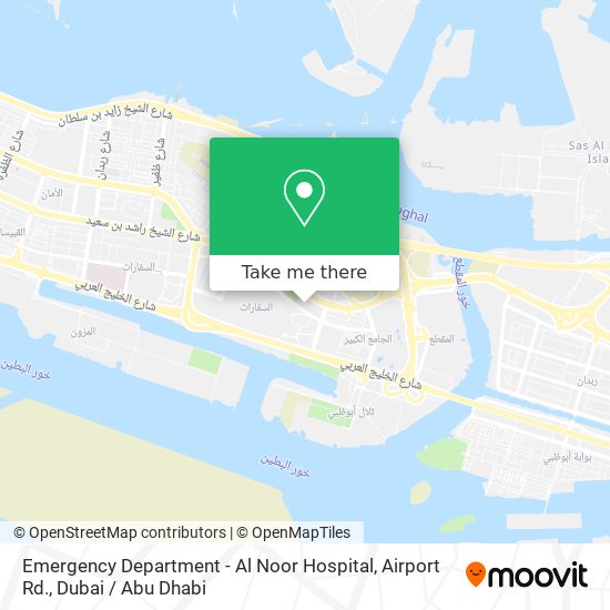 Emergency Department - Al Noor Hospital, Airport Rd. map