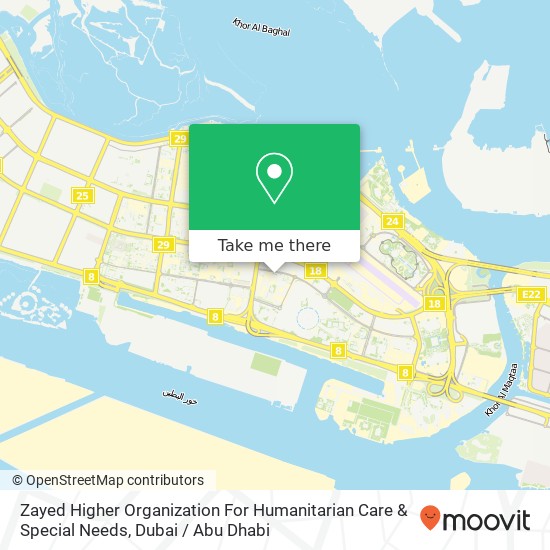 Zayed Higher Organization For Humanitarian Care & Special Needs map