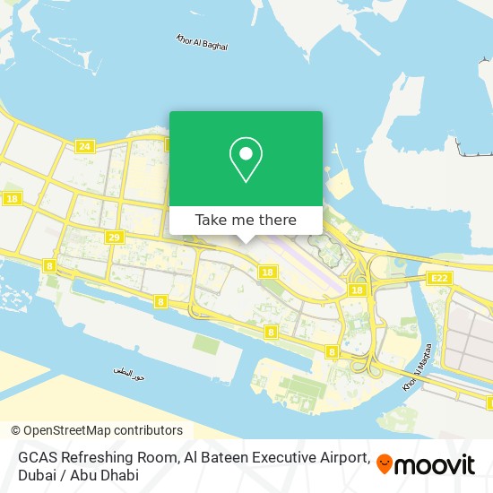 GCAS Refreshing Room, Al Bateen Executive Airport map
