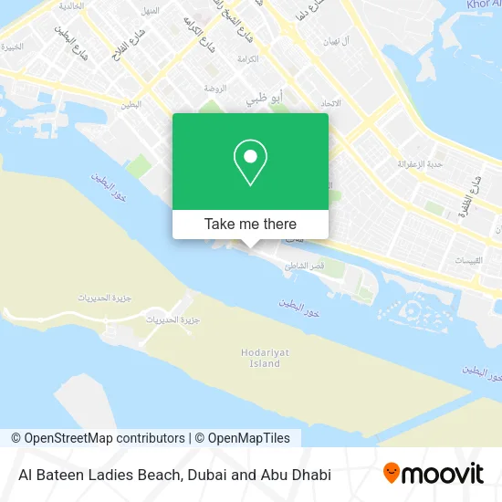 Al Bateen Ladies Beach map