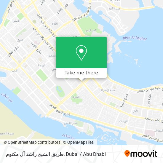 طريق الشيخ راشد آل مكتوم map