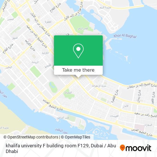 khalifa university F building room F129 map