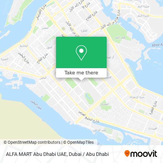 ALFA MART Abu Dhabi UAE map