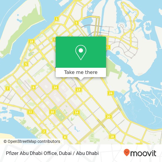 Pfizer Abu Dhabi Office map