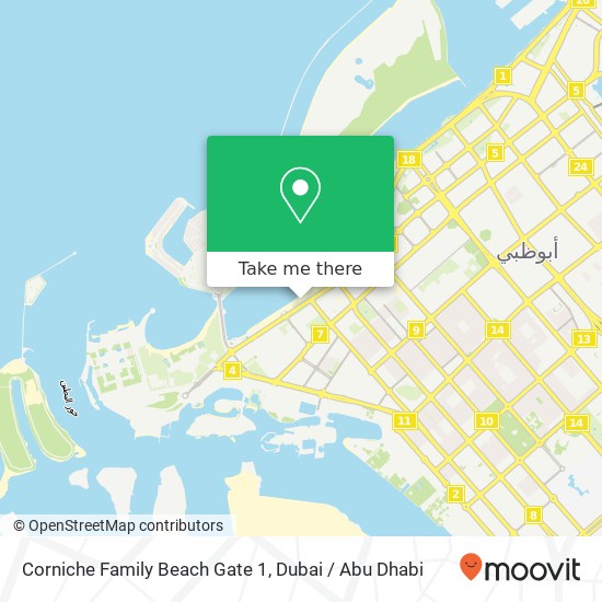 Corniche Family Beach Gate 1 map