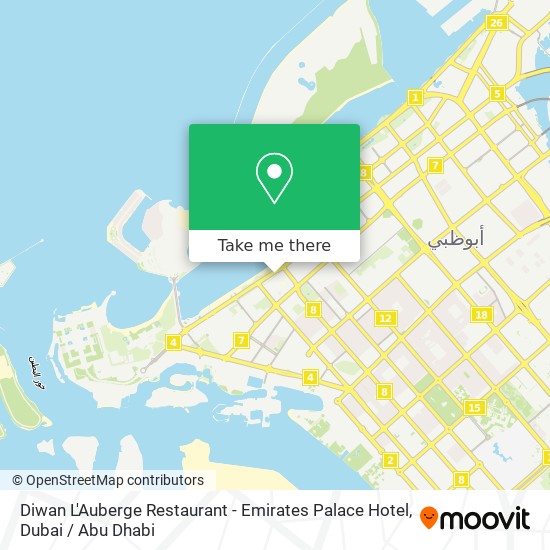 Diwan L'Auberge Restaurant - Emirates Palace Hotel map