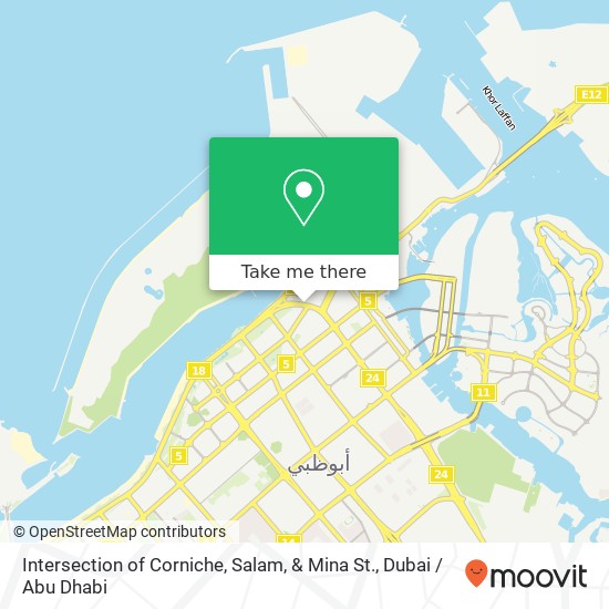 Intersection of Corniche, Salam, & Mina St. map