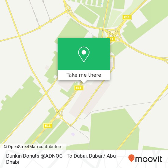 Dunkin Donuts @ADNOC - To Dubai map