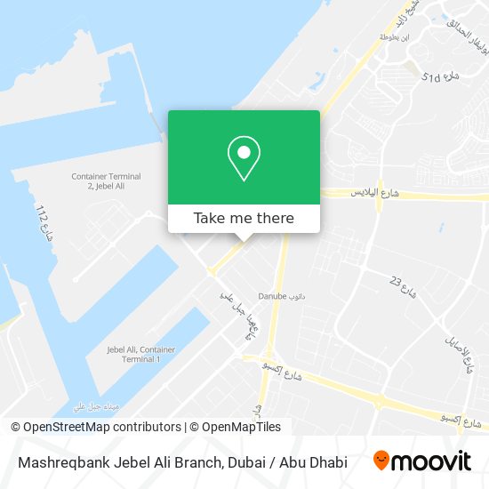 Mashreqbank Jebel Ali Branch map