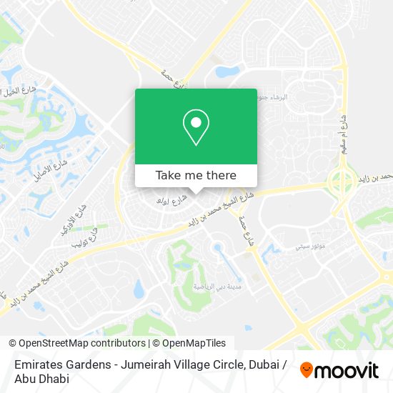 Emirates Gardens - Jumeirah Village Circle map