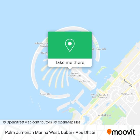 Palm Jumeirah Marina West map