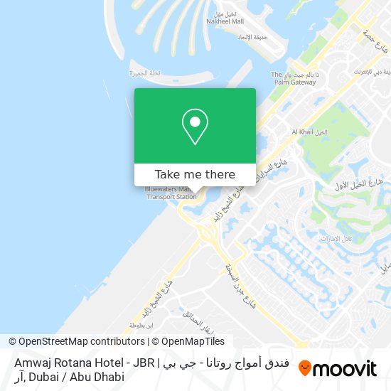 Amwaj Rotana Hotel - JBR | فندق أمواج روتانا - جي بي آر map