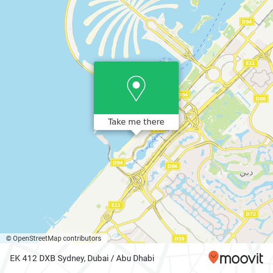 EK 412 DXB Sydney map