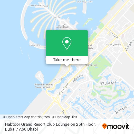 Habtoor Grand Resort Club Lounge on 25th Floor map