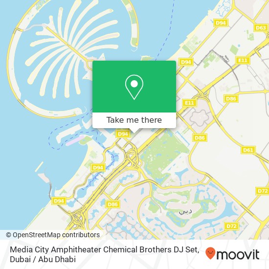 Media City Amphitheater Chemical Brothers DJ Set map
