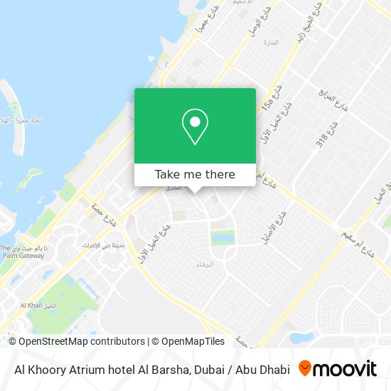 Al Khoory Atrium hotel Al Barsha map