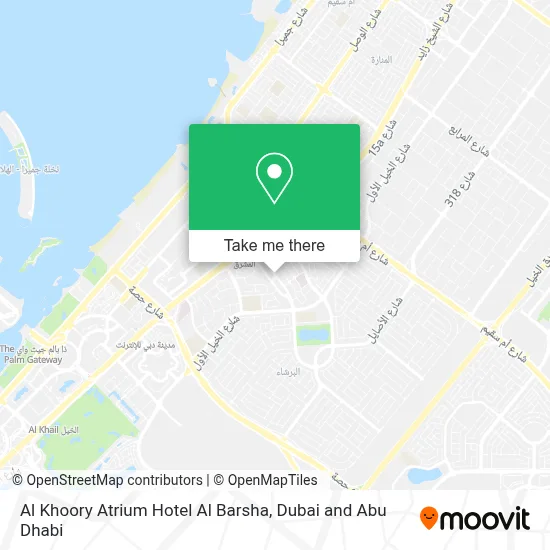 Al Khoory Atrium Hotel Al Barsha map