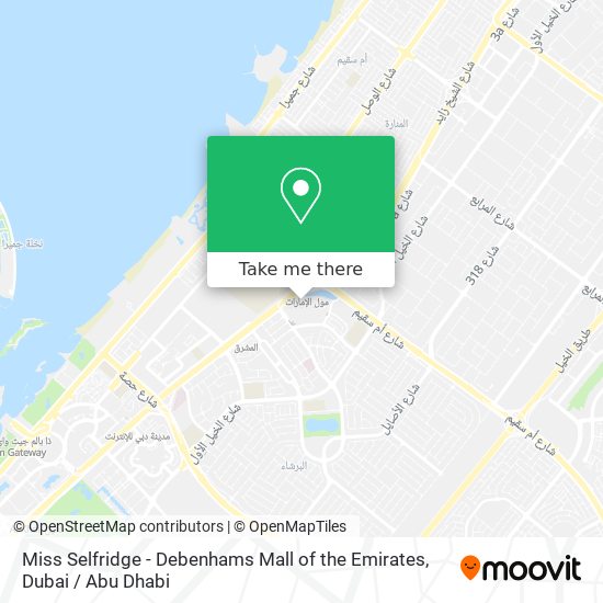 Miss Selfridge - Debenhams Mall of the Emirates map
