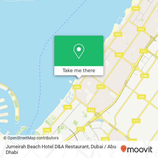 Jumeirah Beach Hotel D&A Restaurant map