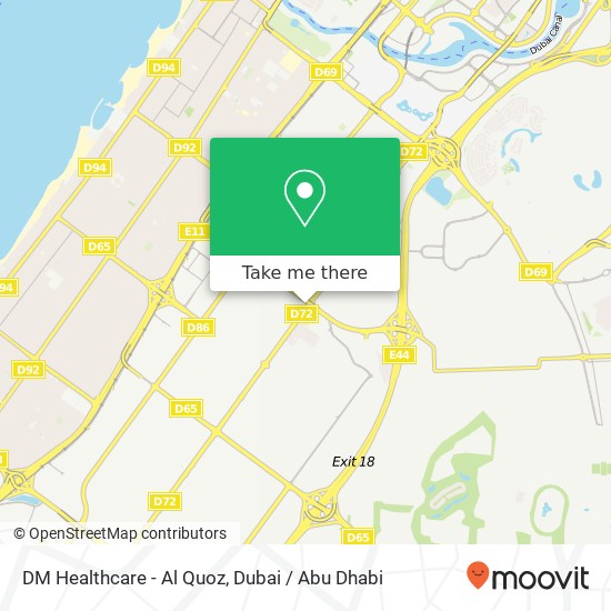 DM Healthcare - Al Quoz map